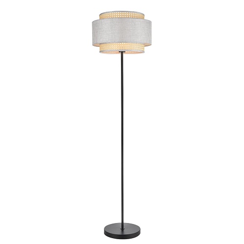 картинка LUMION 8043/1F MODERNI LN26 338 черный/серый/бежевый, металл/текстиль/ротанг Торшер Е27 1*60W 220V L