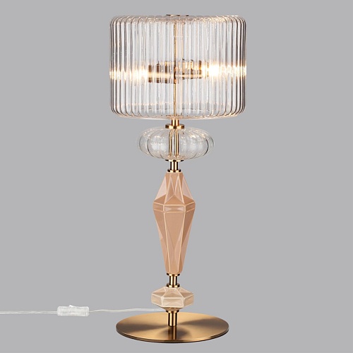 картинка ODEON LIGHT 5414/2T MODERN ODL_EX26 023 античная бронза/терракот/бежевый/металл/керамика Настольная 