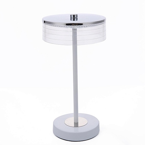 картинка LUMION 8252/1TL LEDIO LN26 531 серебро/белый/прозрачный, металл/акрил Настольная лампа LED 7W 4000К 