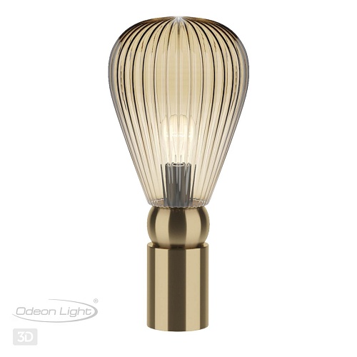 картинка ODEON LIGHT 5402/1T MODERN ODL_EX23 000 золотой/янтарный/металл/стекло Настольная лампа E14 1*40W EL