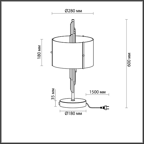 картинка ODEON LIGHT 5415/2T MODERN ODL_EX23 151 бронзовый/белый матовый/металл/стекло Настольная лампа E27 2