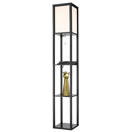 картинка LUMION 8093/1F COMFI LN26 460 черный/белый, дерево/текстиль Торшер Е27 1*60W 220V PRACTIC