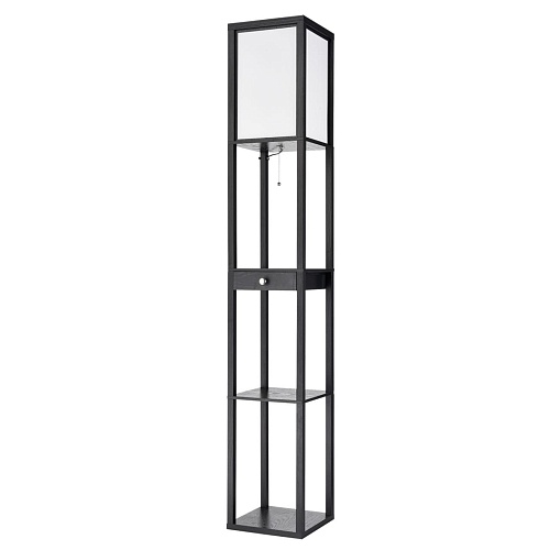 картинка LUMION 8092/1F COMFI LN26 460 черный/белый, дерево/текстиль Торшер Е27 1*60W 220V PRACTIC