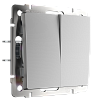 картинка WERKEL W1122006/ Выключатель двухклавишный проходной (серебряный) W1122006