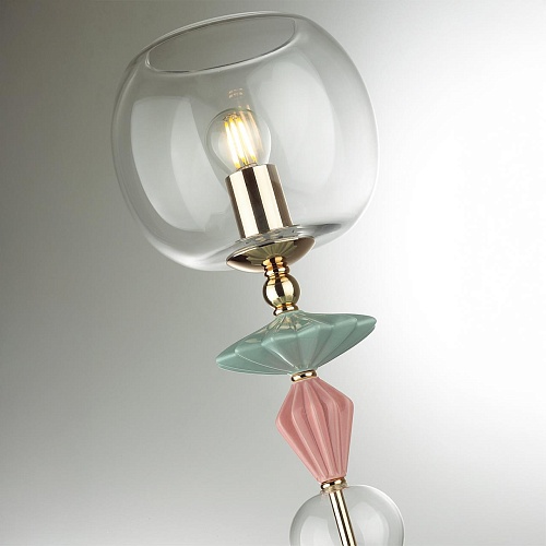 картинка ODEON LIGHT 4855/1T CLASSIC ODL_EX21 137 золото/разноцветн./керамика/стекло Настольная лампа E14 1*4