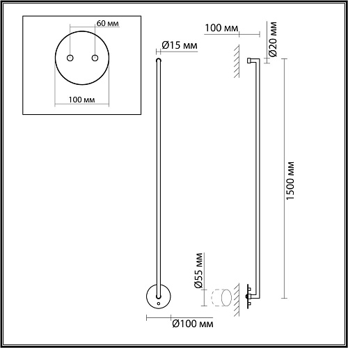 картинка ODEON LIGHT 7022/18WL HIGHTECH ODL25 267 Настенный встраиваем. светильник металл/акрил IP20 LED 3000