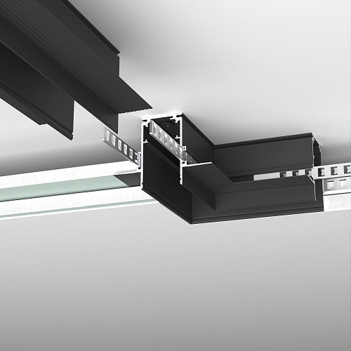 картинка Elektrostandard Slim Magnetic Коннектор угловой для встраиваемого шинопровода под ГКЛ 9,5мм черный 8