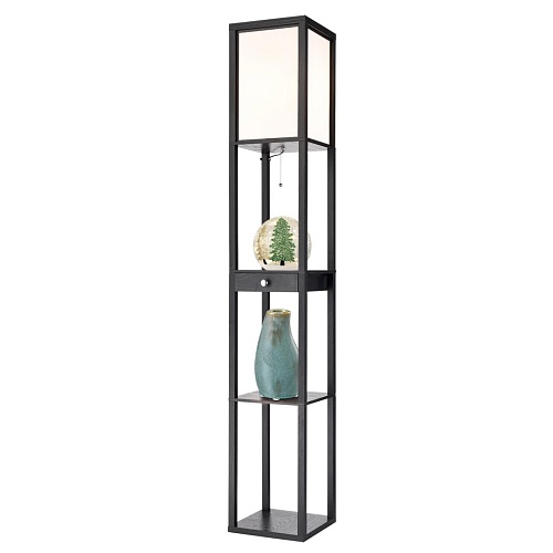 картинка LUMION 8092/1F COMFI LN26 460 черный/белый, дерево/текстиль Торшер Е27 1*60W 220V PRACTIC
