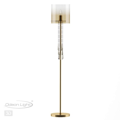 картинка ODEON LIGHT 4886/1F HALL ODL_EX23 153 бронзовый/янтарн./металл/стекло Торшер E27 1*40W NICOLE