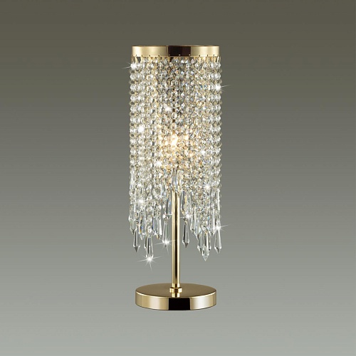 картинка ODEON LIGHT 5028/1T MODERN ODL23 619 золотой/прозрачный металл/хрусталь Настольная лампа E14 1*40W C