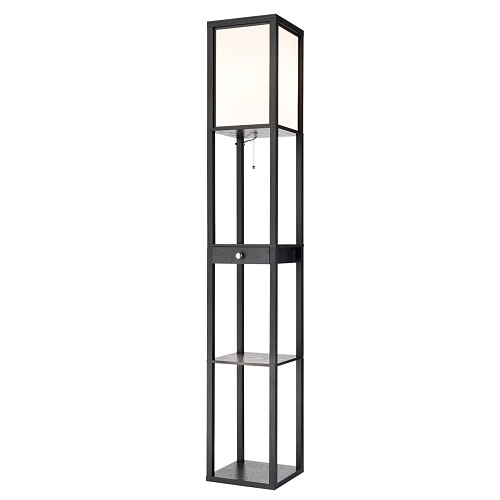 картинка LUMION 8092/1F COMFI LN26 460 черный/белый, дерево/текстиль Торшер Е27 1*60W 220V PRACTIC