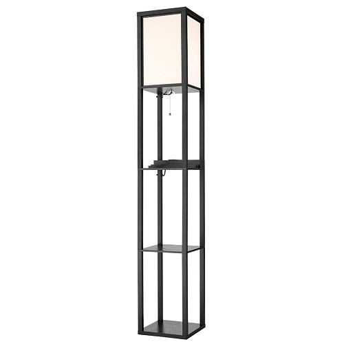 картинка LUMION 8093/1F COMFI LN26 460 черный/белый, дерево/текстиль Торшер Е27 1*60W 220V PRACTIC