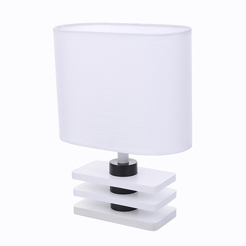 картинка LUMION 8206/1T COUNTY LN26 512 белый, дерево/текстиль Настольная лампа E27 1*60W 220V MADERANA