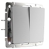 картинка WERKEL Перекрестный переключатель двухклавишный серебряный W1123008