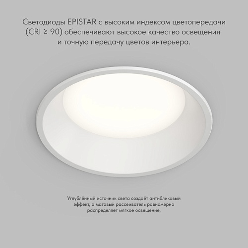 картинка Denkirs  Точечный встраиваемый влагозащищенный светильник TRIM DK2452-WH
