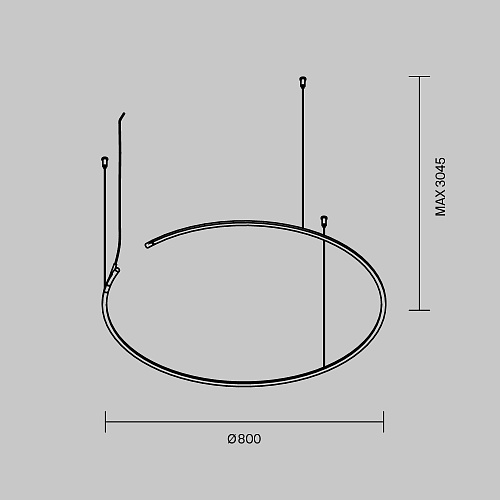 картинка Maytoni Шинопровод Arity подвесной круглый D800мм горизонтальный