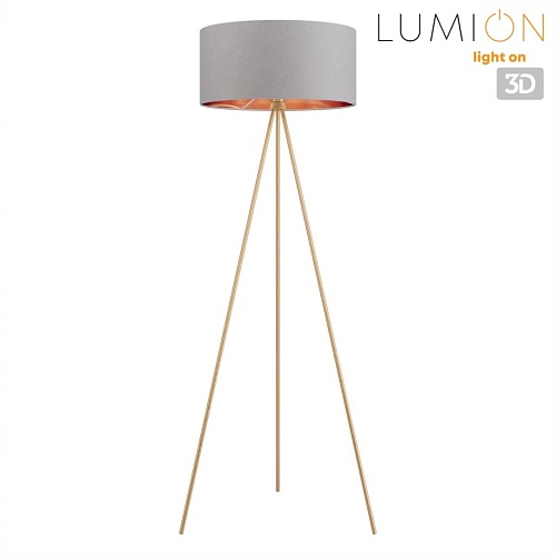 картинка LUMION 8075/1F NEOCLASSI LN26 466 золото/серый, металл/текстиль Торшер E27 1*60W 220V AVIOLA
