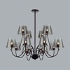 картинка LUMION 6570/12C MODERNI LN26 212 черный/дымчатый/металл/стекло Люстра потолочная G9 12*20W 220V SMOK
