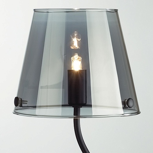 картинка LUMION 6570/1T MODERNI LN26 212 черный/дымчатый/металл/стекло Настольная лампа G9 1*20W 220V SMOKY